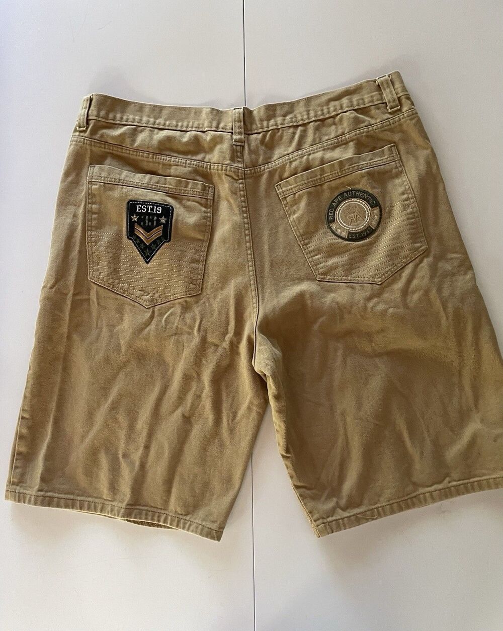 Men’s Red Ape Khaki Denim Shorts - Size 48